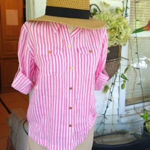 Lauren pinstriped linen shirt